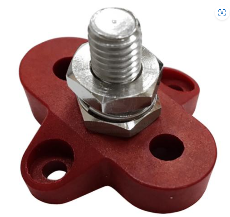 HEAVY DUTY TERMINAL STUD M10 SINGLE RED