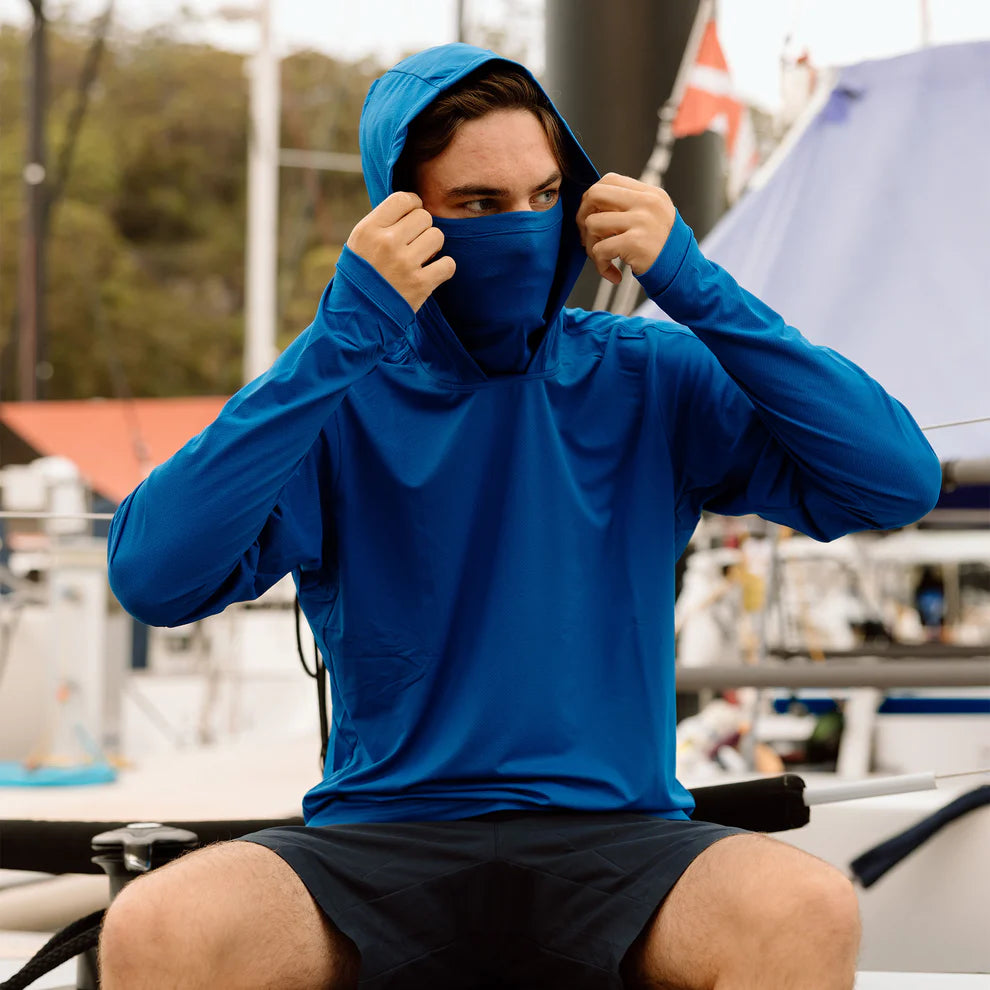 BURKE HOODED SUNSHIRT - BLUE
