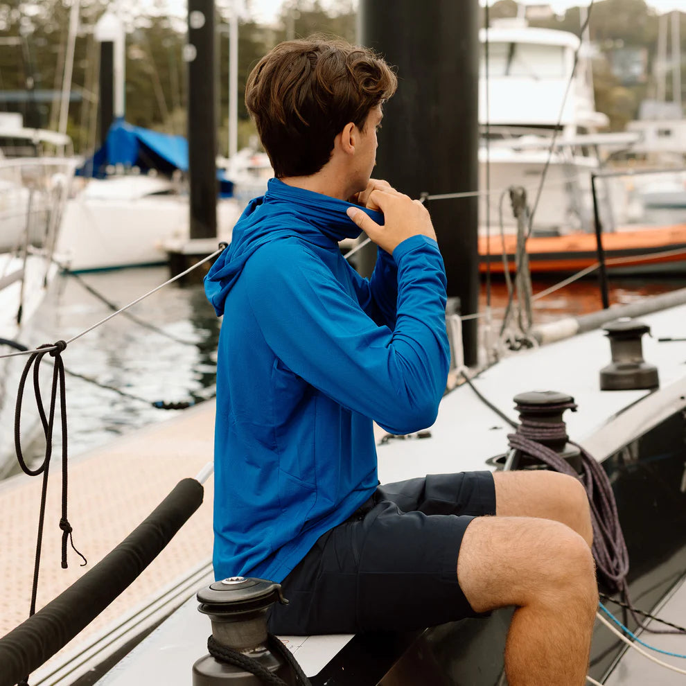 BURKE HOODED SUNSHIRT - BLUE