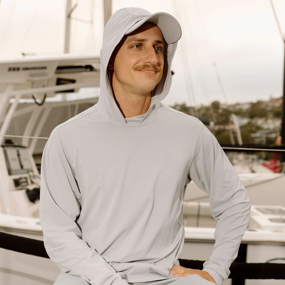 BURKE HOODED SUNSHIRT - LIGHT GREY