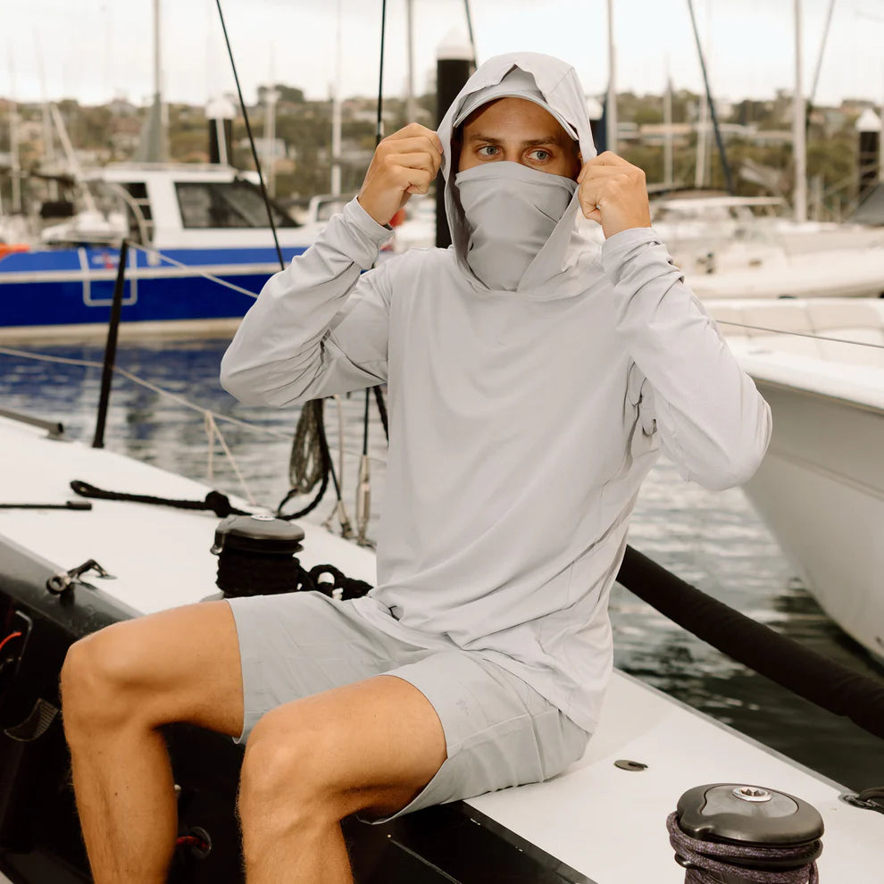 BURKE HOODED SUNSHIRT - LIGHT GREY