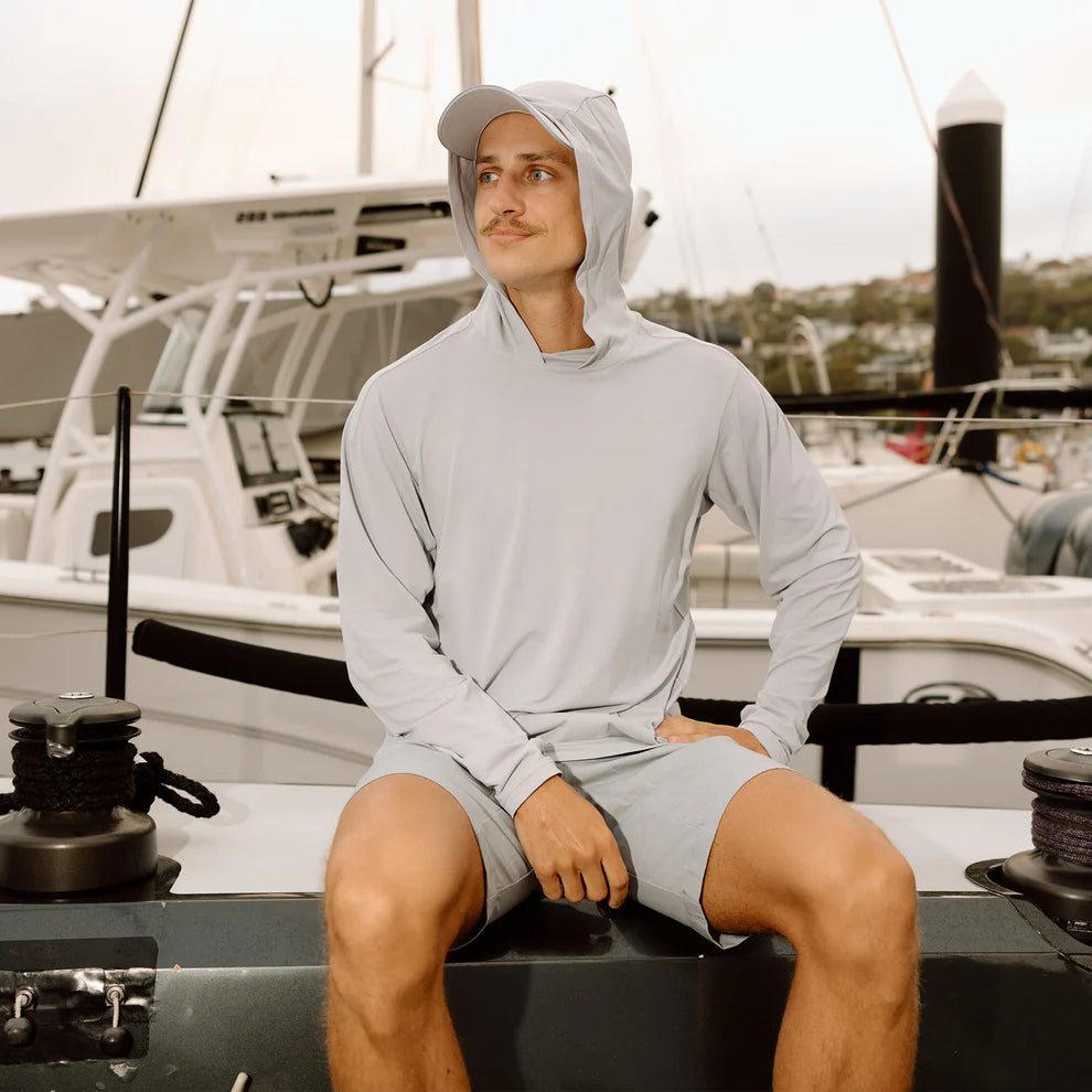 BURKE HOODED SUNSHIRT - LIGHT GREY