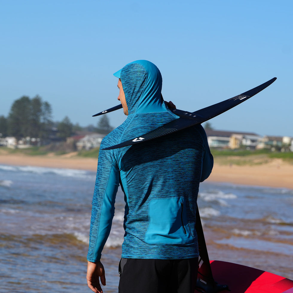 VAIKOBI HOODED UV LONG SLEEVE RASH TOP -TEAL