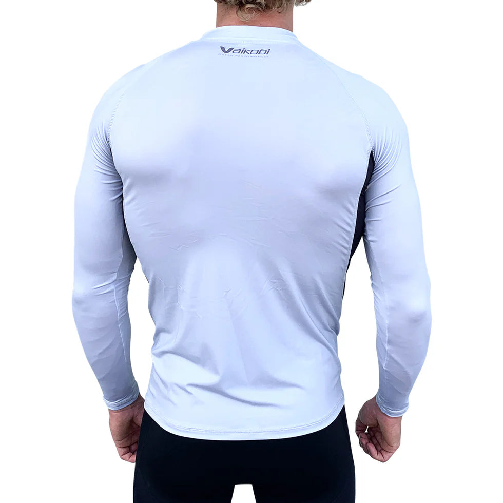 JUNIOR VAIKOBI LONG SLEEVE RASH TOP - SILVER/BLACK