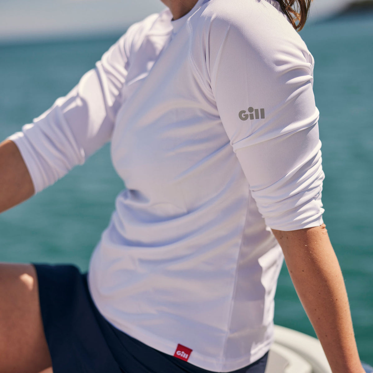 WOMENS UV TEC LONG SLEEVE TEE - COLOUR WHITE- SIZE 10