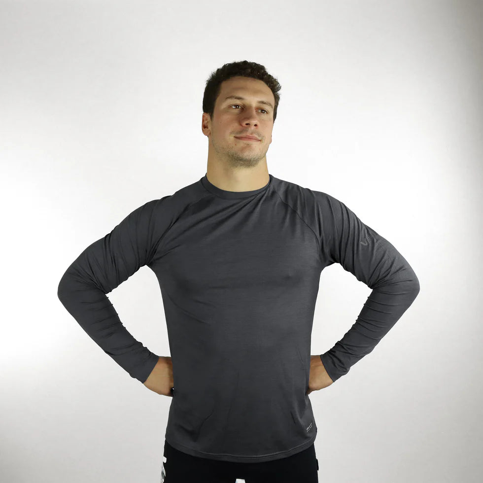 VAIKOBI UV OCEAN TECH LONG SLEEVE TEE - CHARCOAL