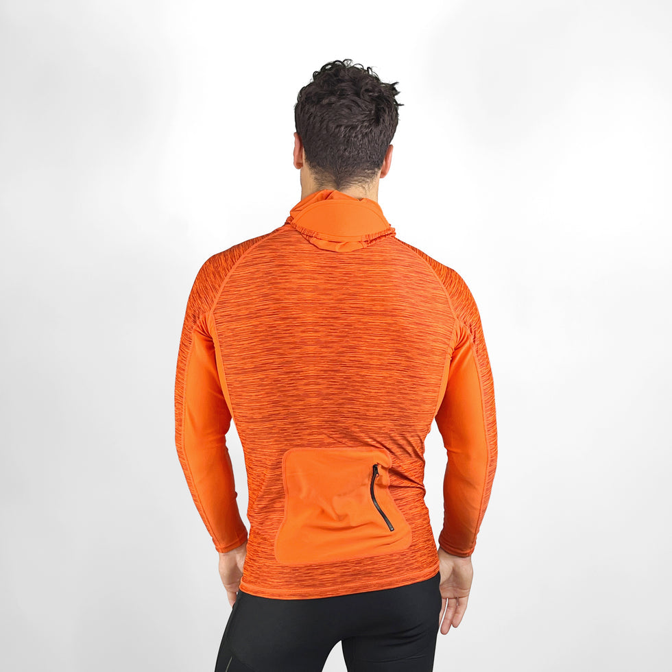 VAIKOBI HOODED UV LONG SLEEVE RASH TOP - ORANGE