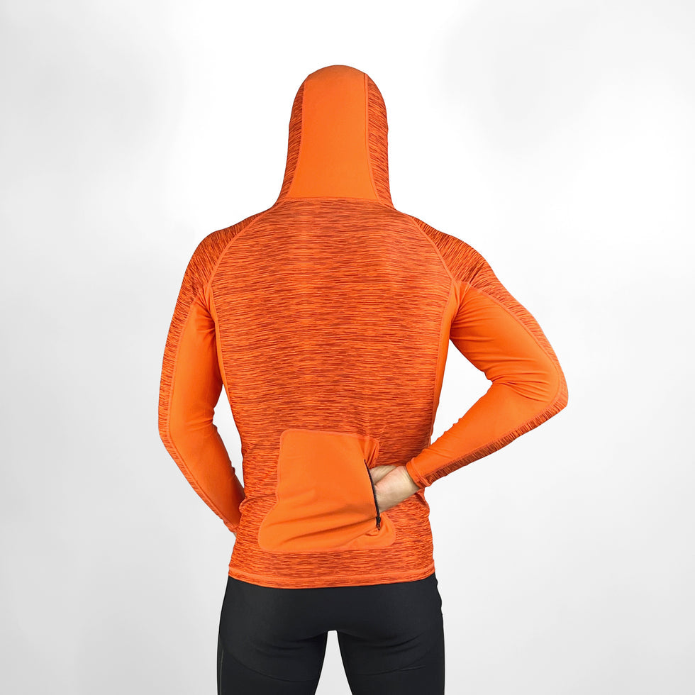 VAIKOBI HOODED UV LONG SLEEVE RASH TOP - ORANGE