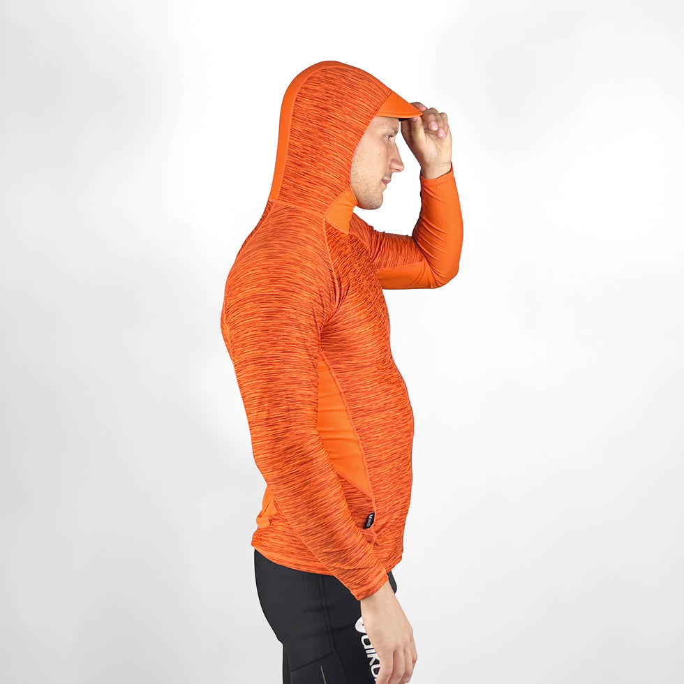 VAIKOBI HOODED UV LONG SLEEVE RASH TOP - ORANGE