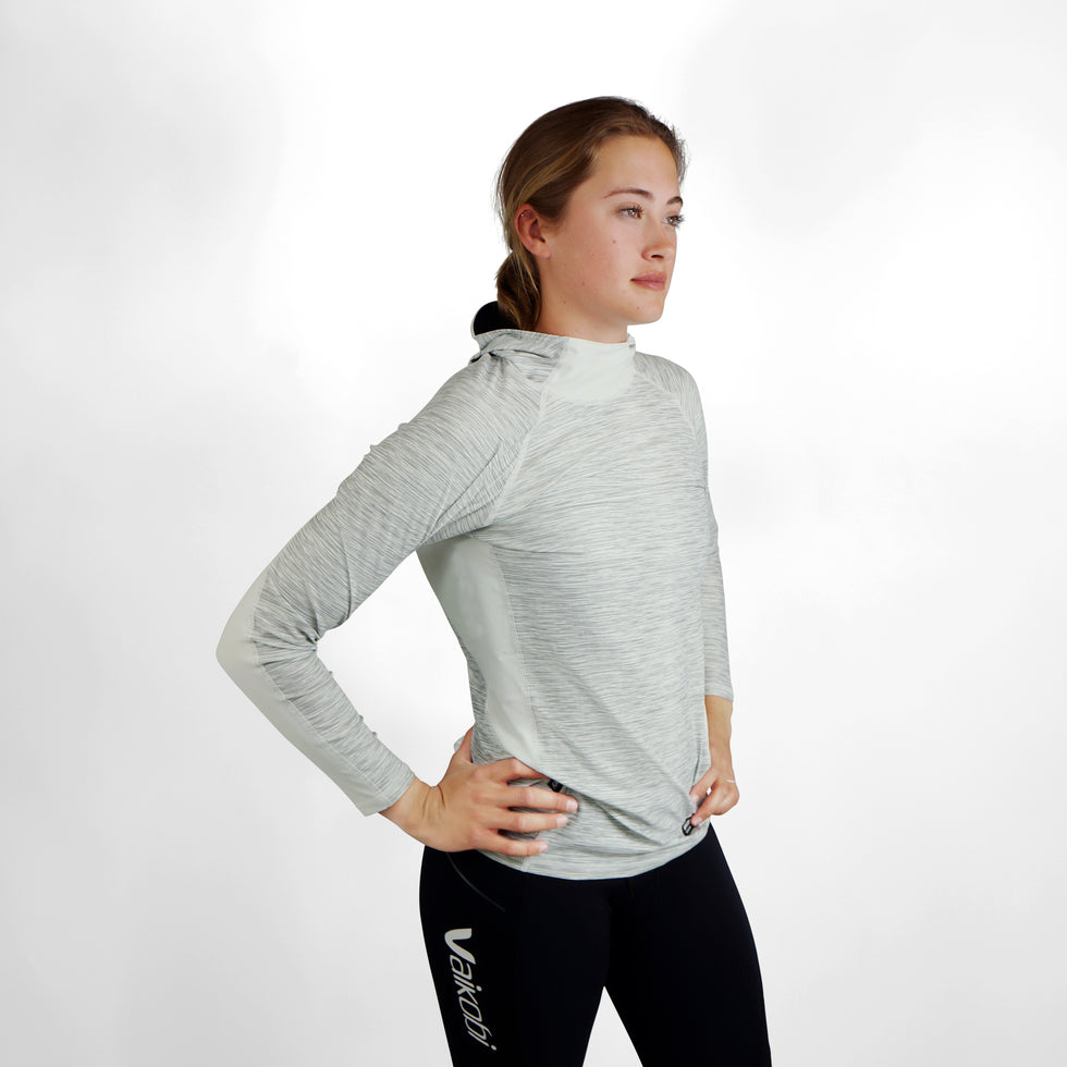 VAIKOBI HOODED LONG SLEEVE RASH TOP - SILVER