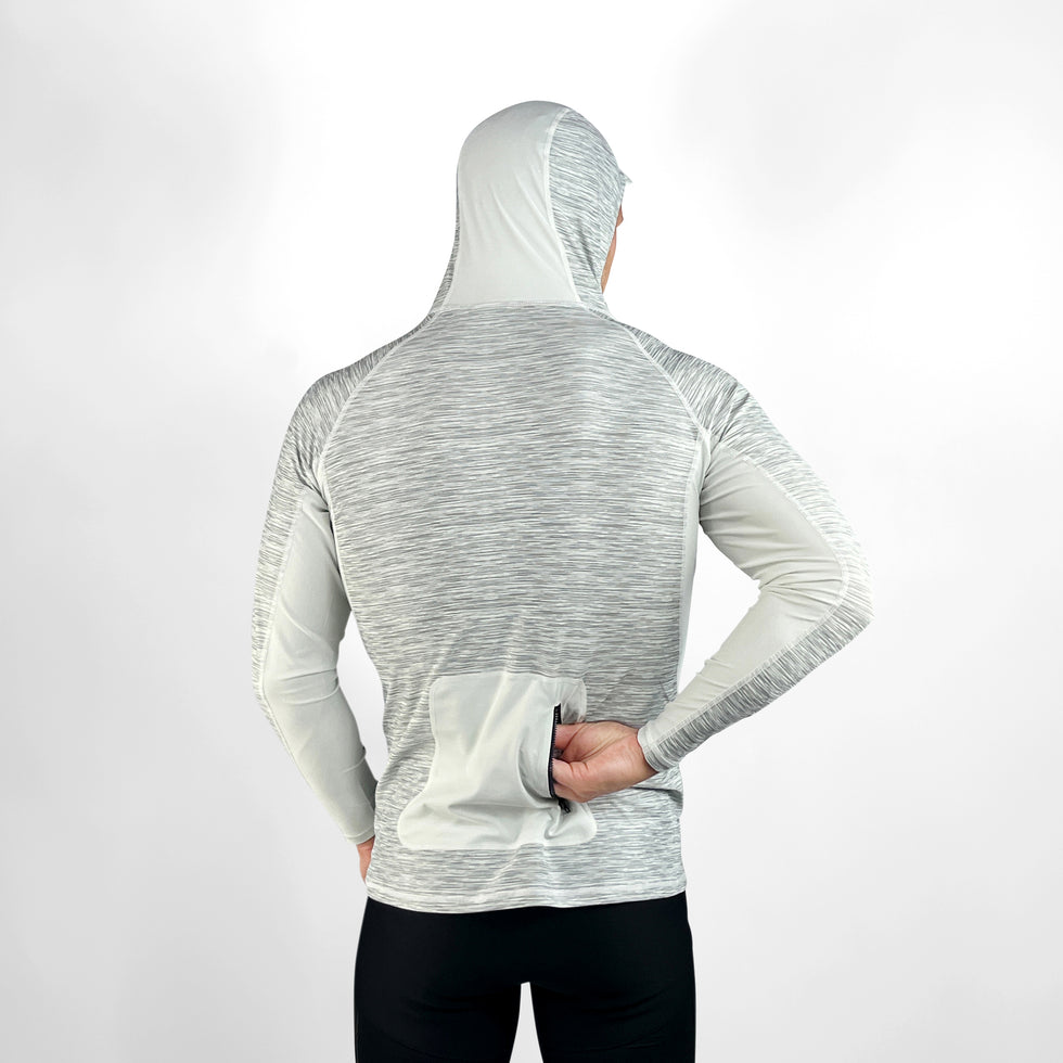 VAIKOBI HOODED LONG SLEEVE RASH TOP - SILVER