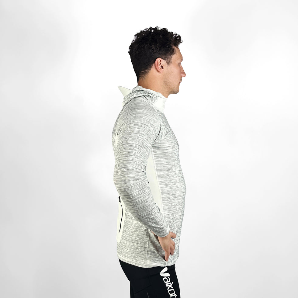 VAIKOBI HOODED LONG SLEEVE RASH TOP - SILVER