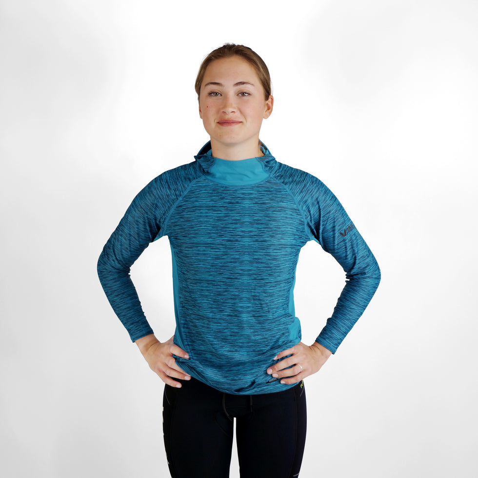VAIKOBI HOODED UV LONG SLEEVE RASH TOP -TEAL