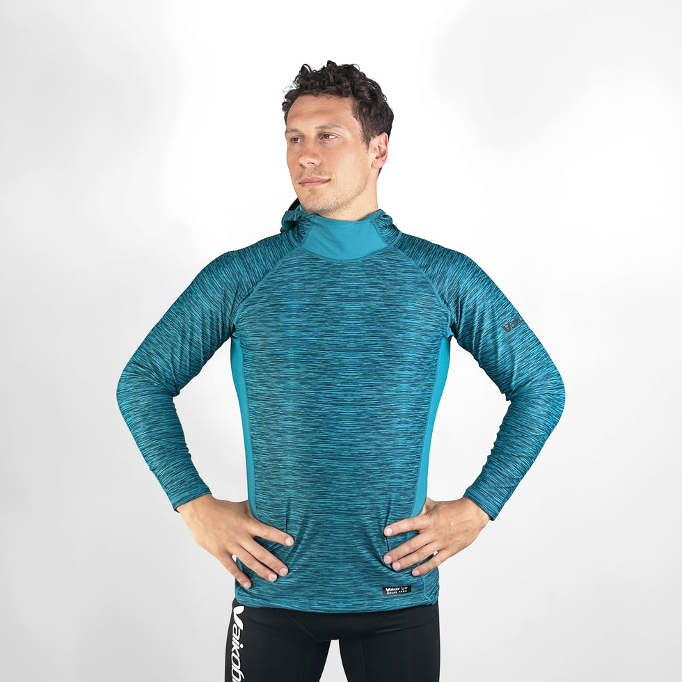 VAIKOBI HOODED UV LONG SLEEVE RASH TOP -TEAL