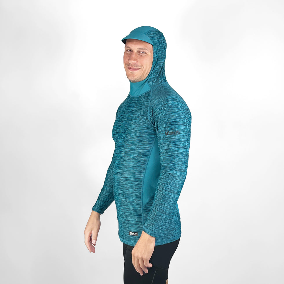 VAIKOBI HOODED UV LONG SLEEVE RASH TOP -TEAL