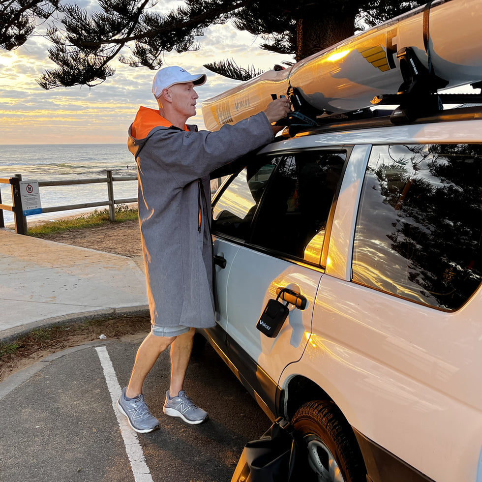 VAIKOBI BEACH COAT - GREY/ORANGE