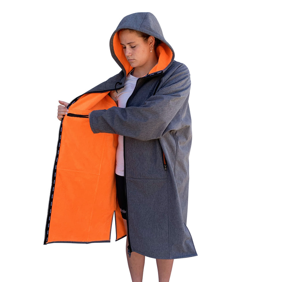 VAIKOBI BEACH COAT - GREY/ORANGE