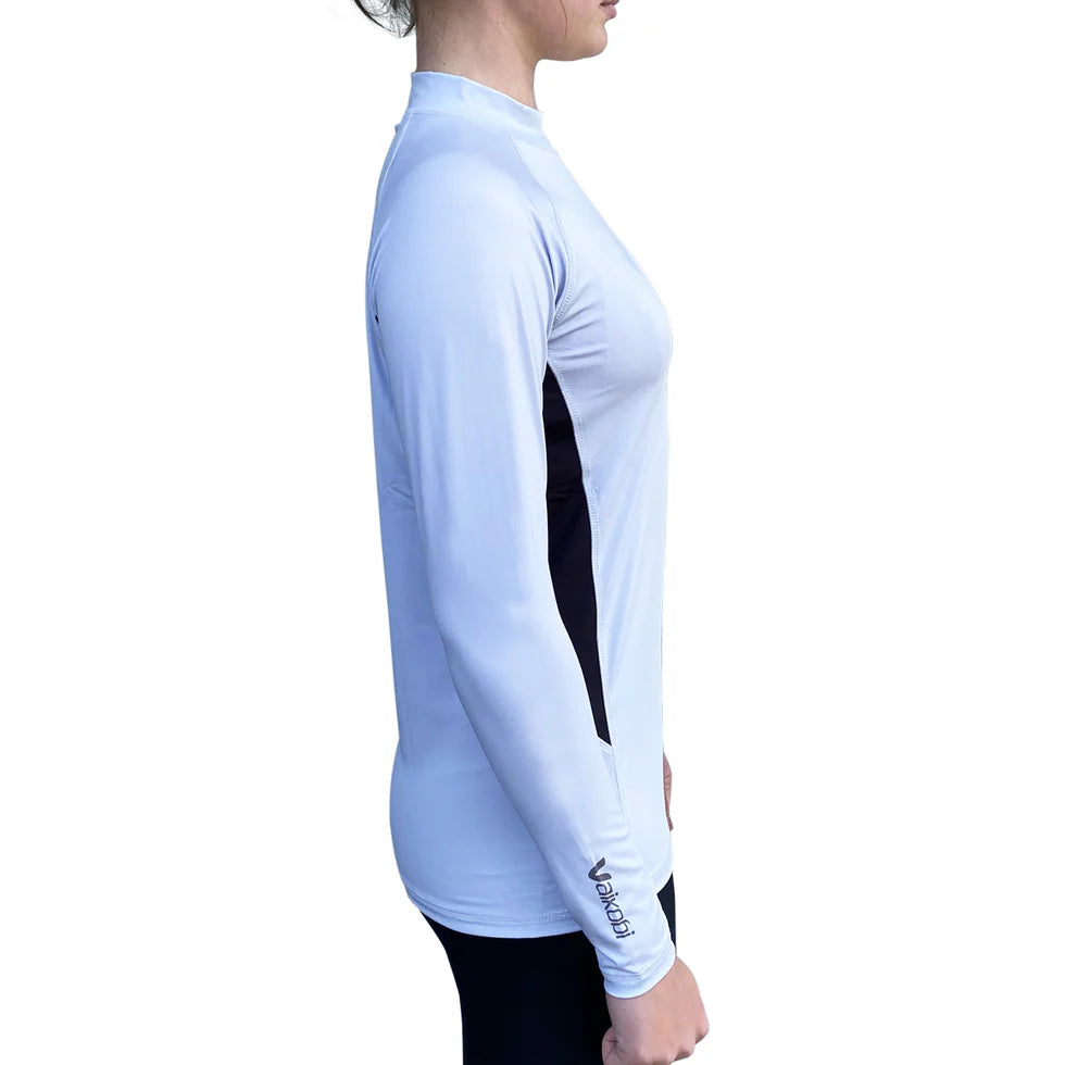 JUNIOR VAIKOBI LONG SLEEVE RASH TOP - SILVER/BLACK