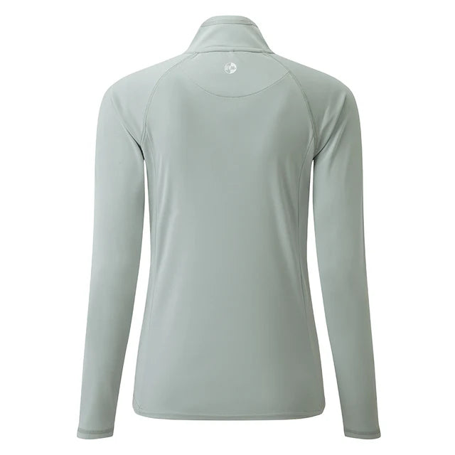 WOMENS UV TEC LONG SLEEVE ZIP TEE MEDIUM GREY