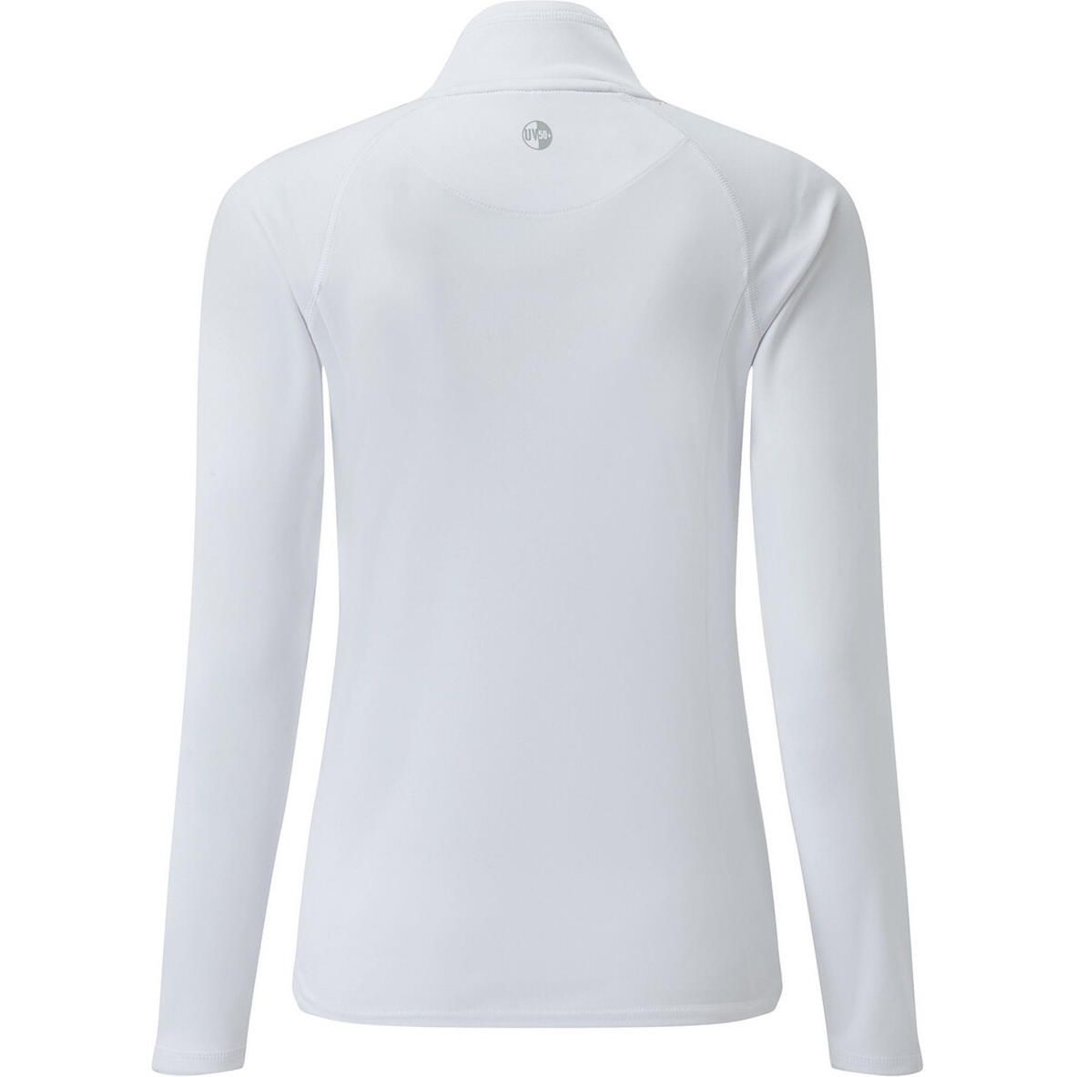 WOMEN'S UV TEC LONG SLEEVE ZIP TEE - SIZE 10 ( MEDIUM ) LAST ONE - WHITE