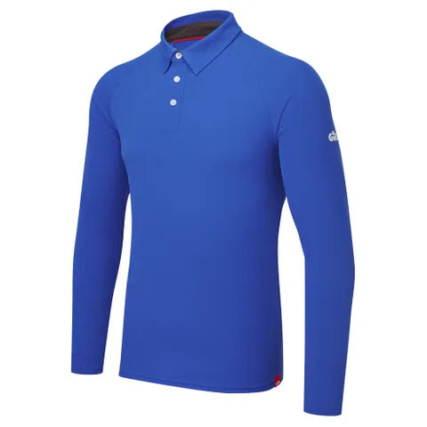 GILL SUNSHIRT - UV TEC POLO LONG SLEEVE - BLUE