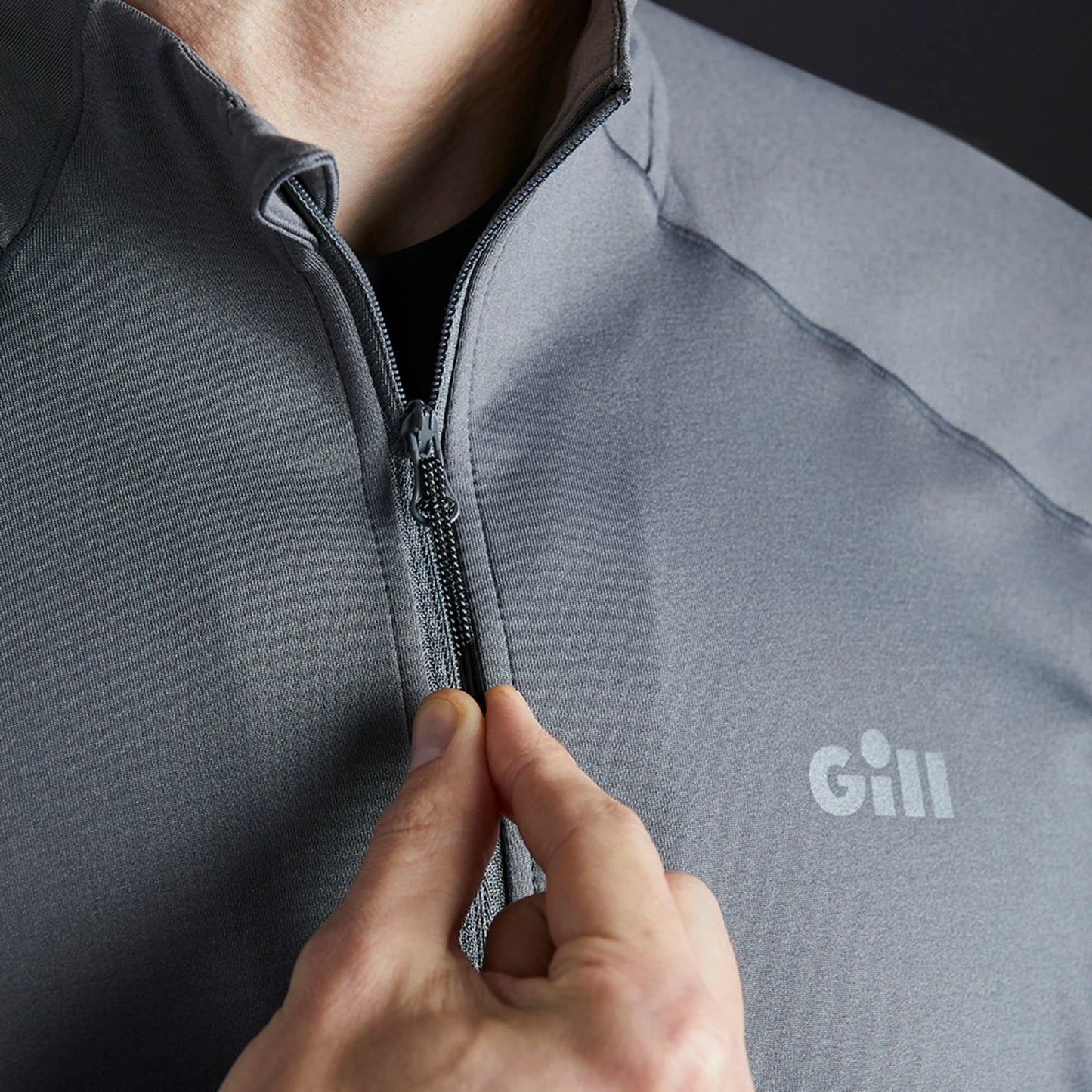 GILL MEN'S HEYBROOK THERM ZIP TOP - STEEL GREY - DISCONTINUED STYLE