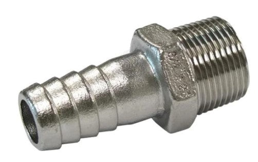 MALE HOSE TAIL - 316 STAINLESS STEEL -  1 & 1/2" BSP