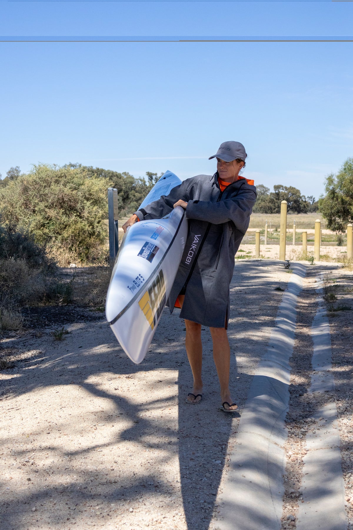 Vaikobi Beach Coat - Grey/Orange