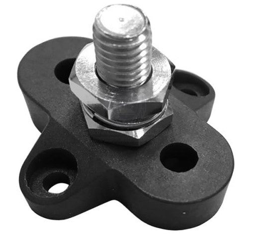 HEAVY DUTY TERMINAL STUD M8 SINGLE BLACK