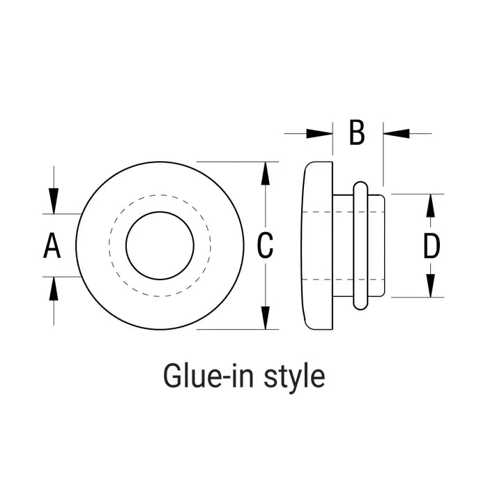 STAINLESS STEEL LINED  GLUE IN BUSH11mm IDx13mm Deep