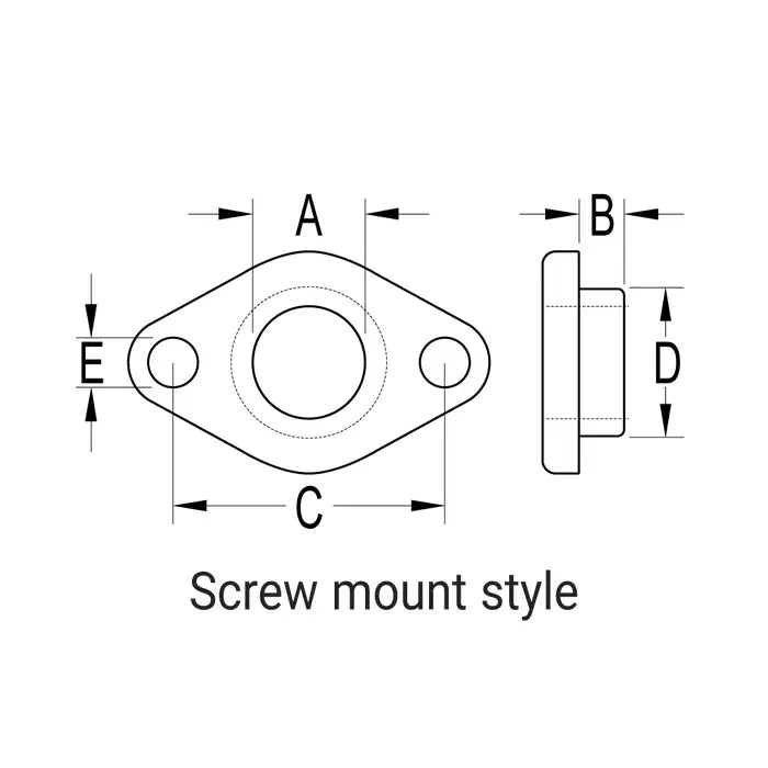 STAINLESS STEEL LINED Ronstan Bush, Screw-On, 18mm ID x 14mm Deep
