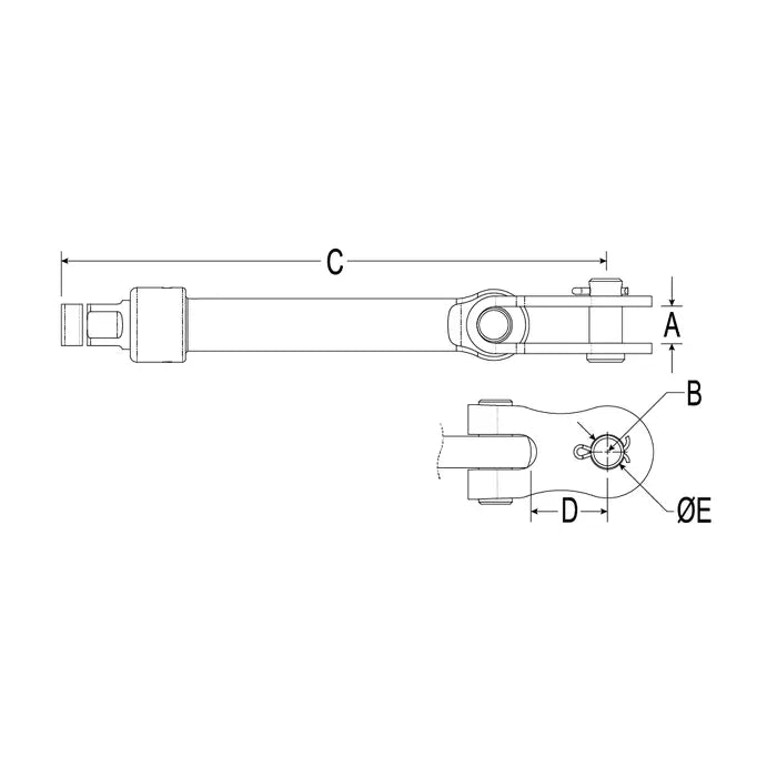 RONSTAN TURNBUCKLE BODY WITH LOCK NUT  - 1/4"