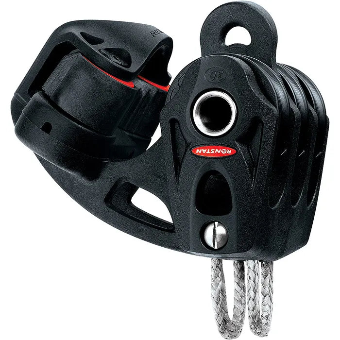RONSTAN SERIES 30 BB ORBIT TRIPLE BLOCK WITH BECKET & CLEAT