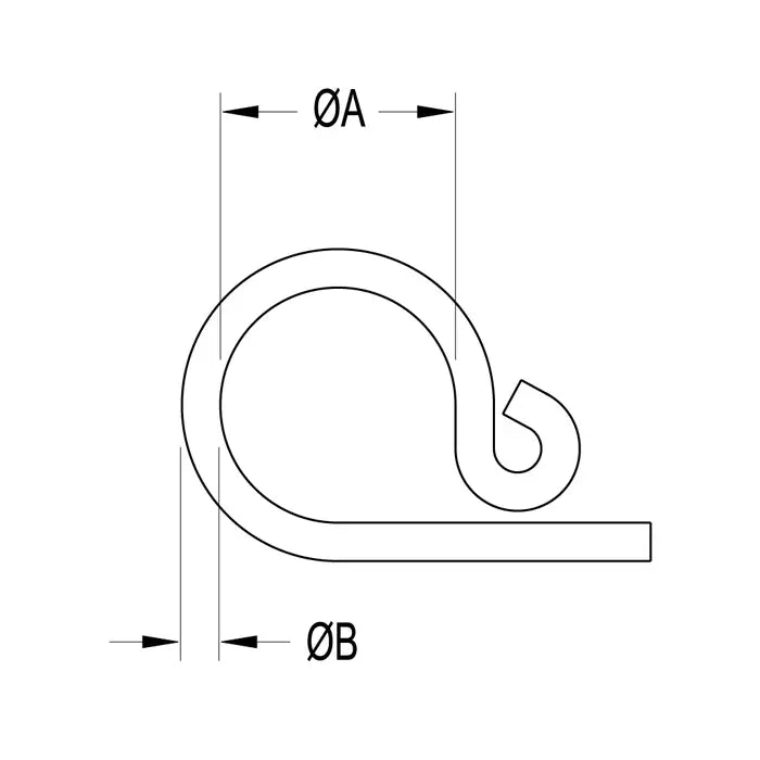 RONSTAN RETAINING CLIP - 316 STAINLESS STEEL