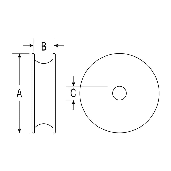 RONSTAN ACETAL SHEAVE,OD:19MM X ID:8.2MM X W:9.5MM