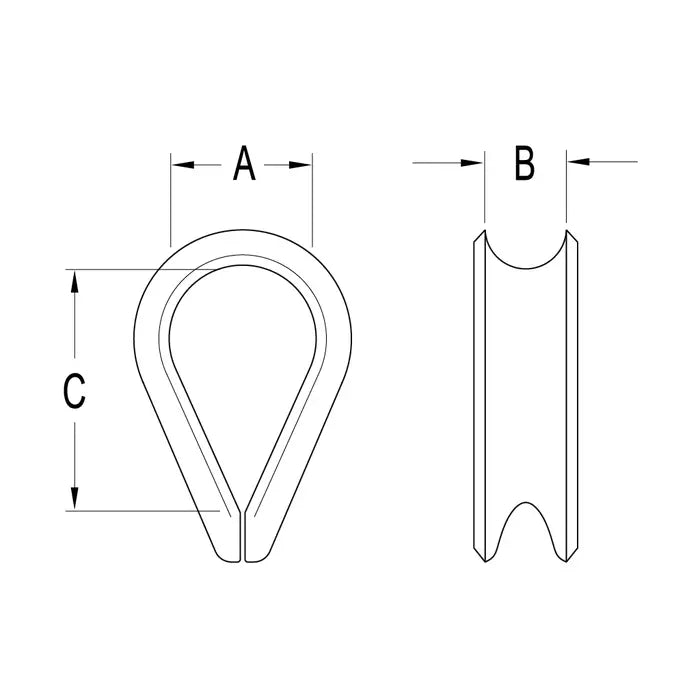 RONSTAN 316G THIMBLE 5mm Wire