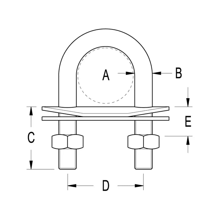 RONSTAN TURNED U BOLT 5/16INCH X 4INCH STUD