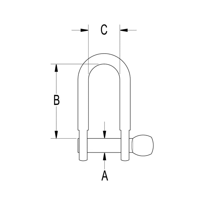 RONSTAN D SHACKLE - Pin 3/8INCH, L:40mm, W:18mm