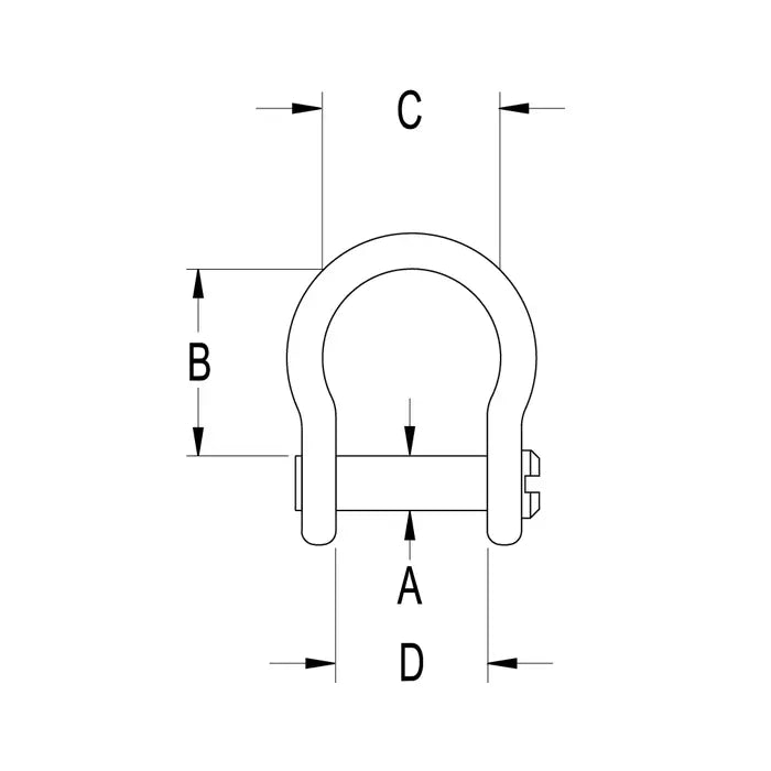RONSTAN BOW SHACKLE - SLOTTED PIN 3mm, L:13mm, W:9mm