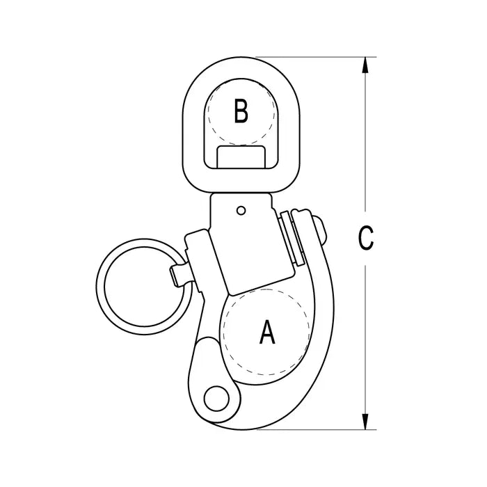 RONSTAN SNAP SHACKLE TRUNNION SMALL BALE 150MM