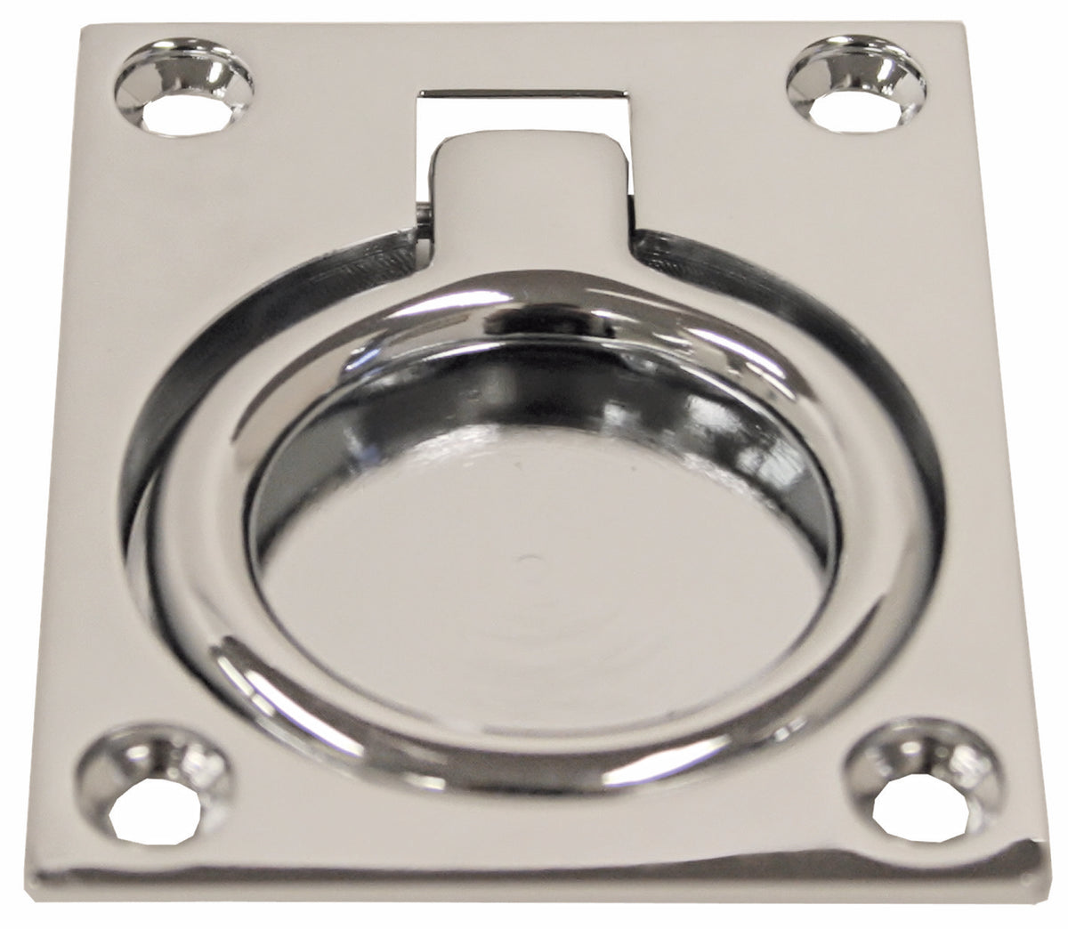 Flush Pull Ring 60 X 47mm Chrome Plated Brass