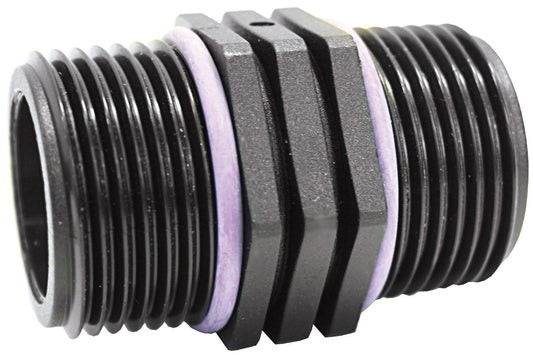 Male / Male Hex Nipple Bsp - 3/4 X 1/2