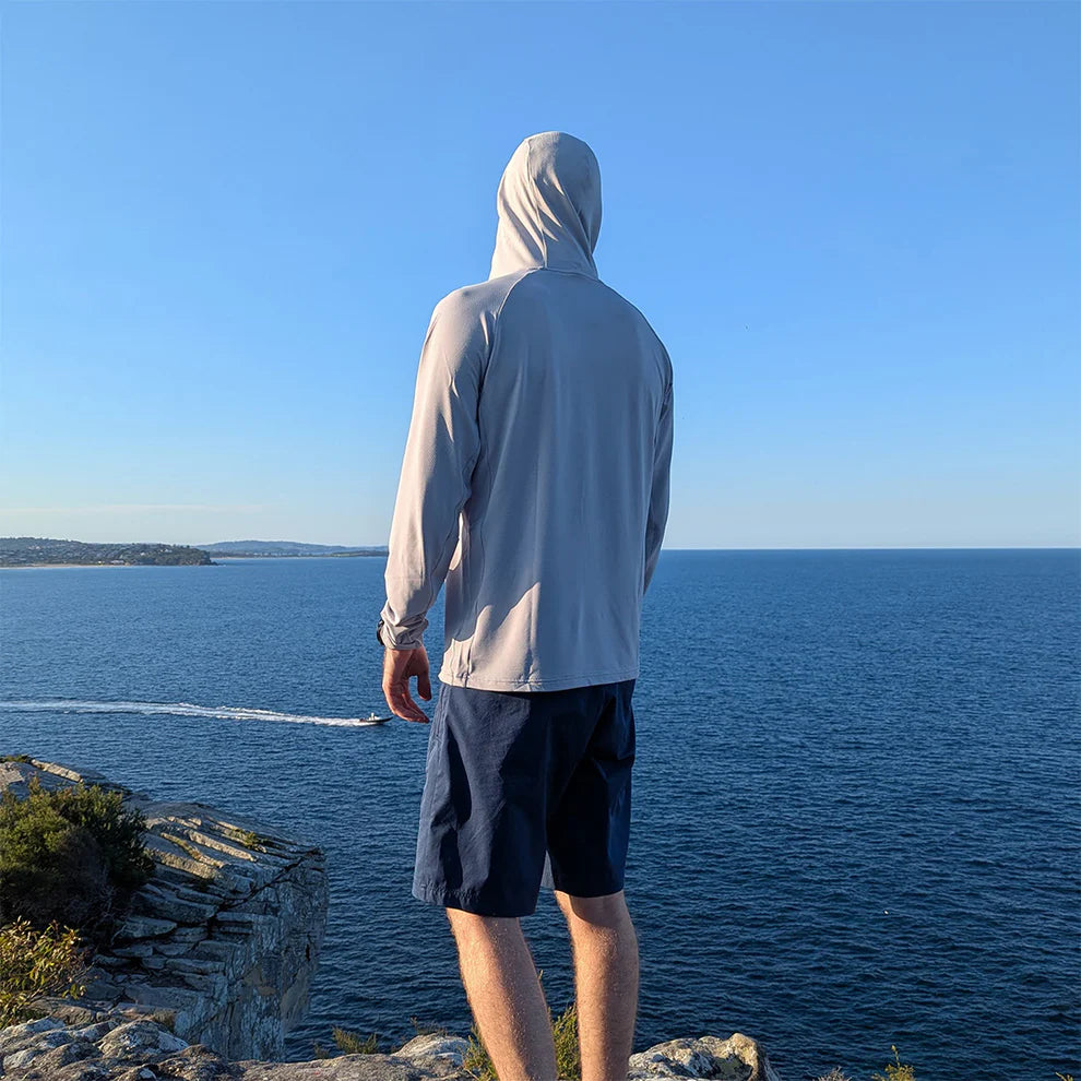 BURKE HOODED SUNSHIRT - LIGHT GREY