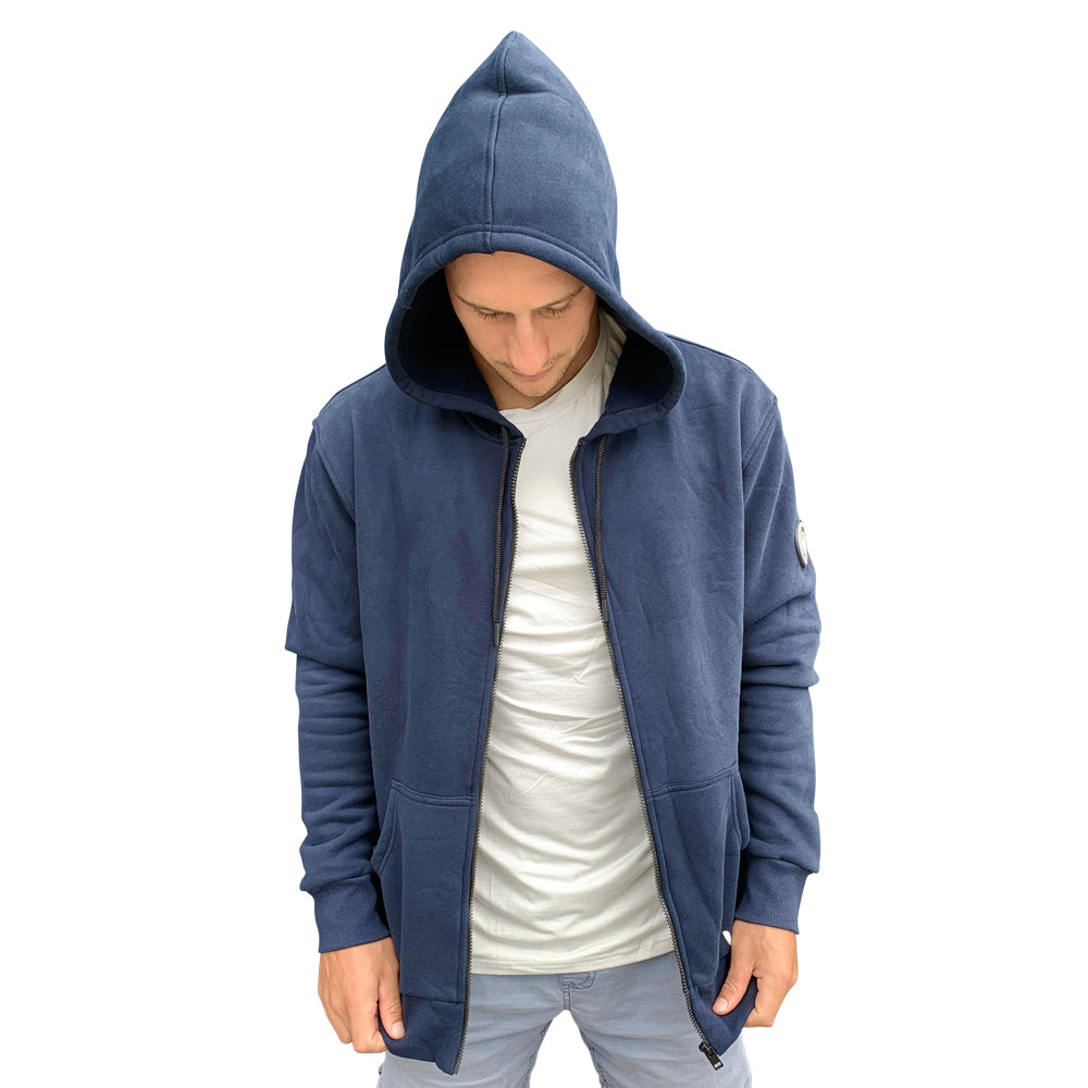 VAIKOBI ZIP HOODIE TOP - NAVY