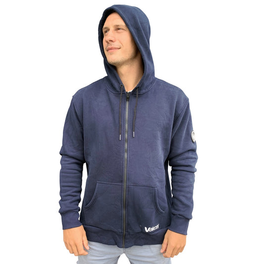 VAIKOBI ZIP HOODIE TOP - NAVY