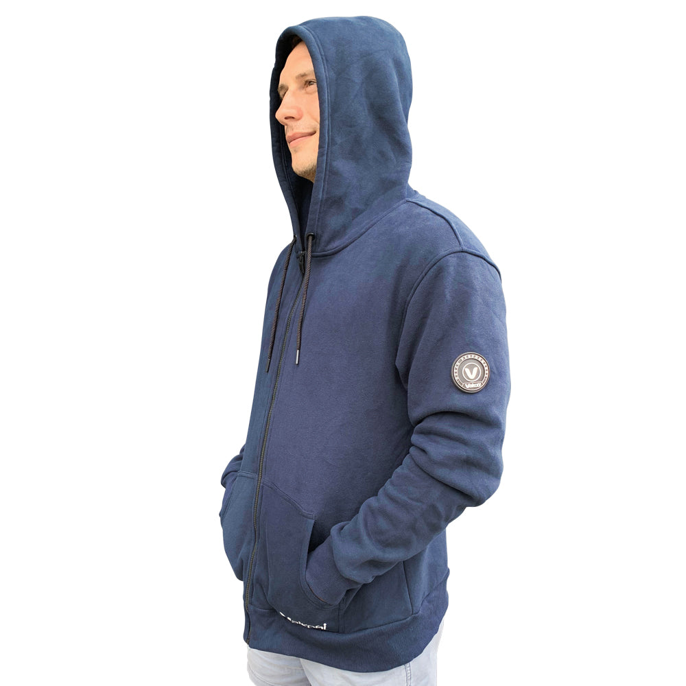 VAIKOBI ZIP HOODIE TOP - NAVY