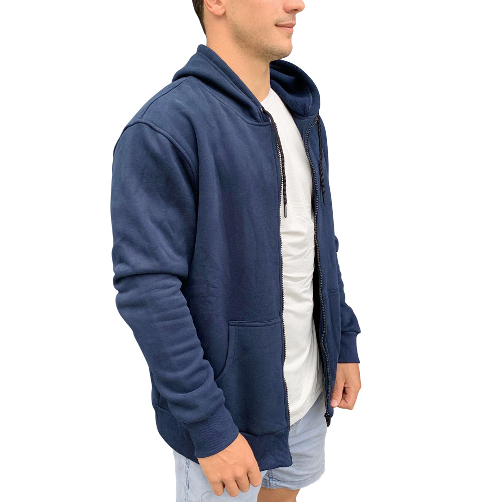 VAIKOBI ZIP HOODIE TOP - NAVY