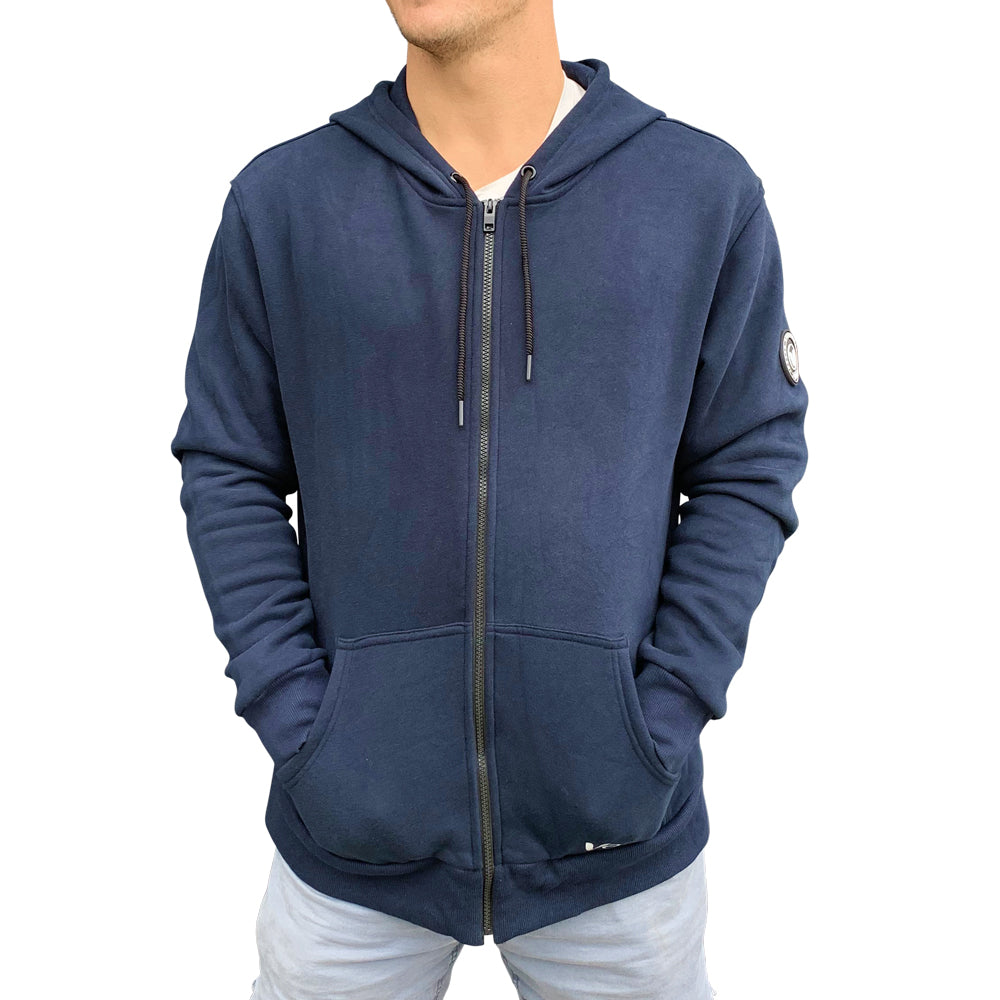 VAIKOBI ZIP HOODIE TOP - NAVY