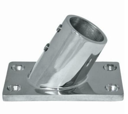 CAST 316G STAINLESS STEEL RAIL FITTING - 22MM - 60 DEGREE RECT. BASE