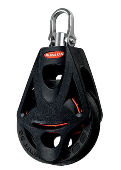 RONSTAN SERIES 40 BB ORBIT BLOCK WITH BECKET & SWIVEL HEAD